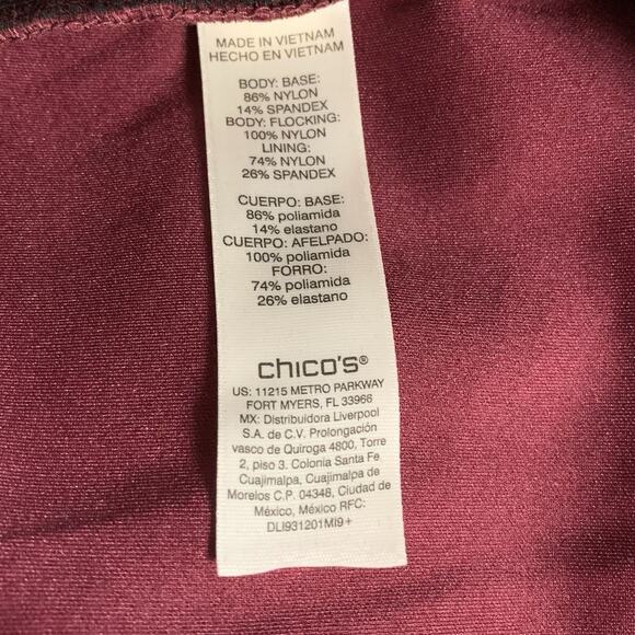 Chico's Pants NWT Size 3.5 (18) Luxe Flocked Ponte Pull-On Deep Chianti Pattern - Picture 5 of 7